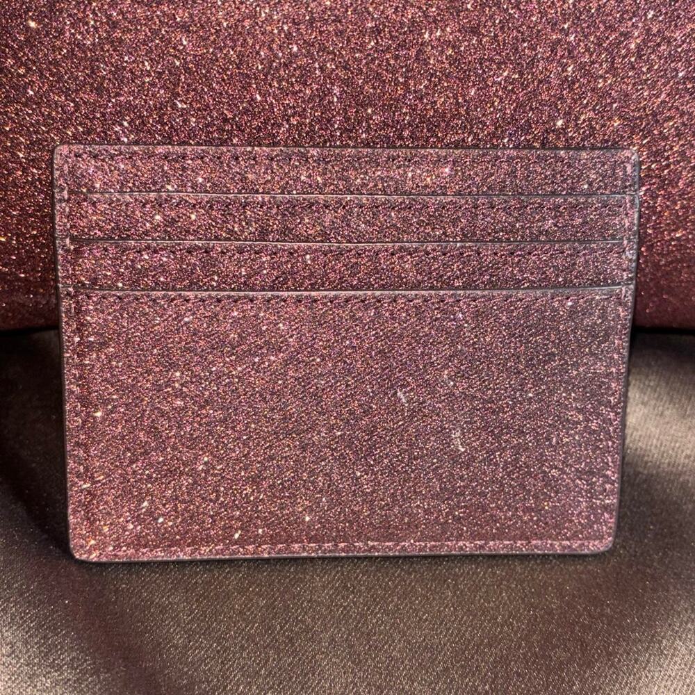Kate Spade New York purple glitter card holder and purse set - Picture 2 of 8